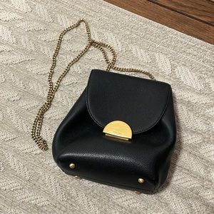 Polene Numero One Mini in black pebbled leather